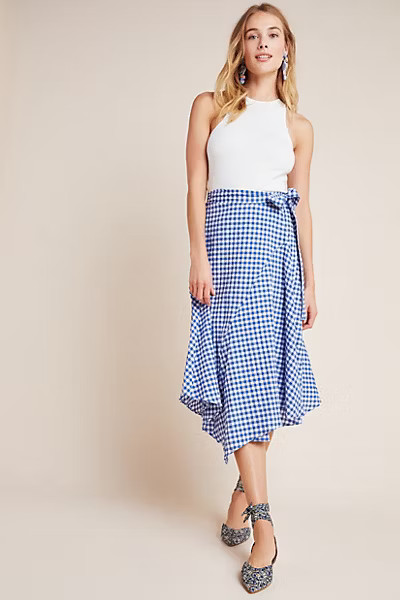 Glenna Gingham Midi Skirt | Anthropologie (US)