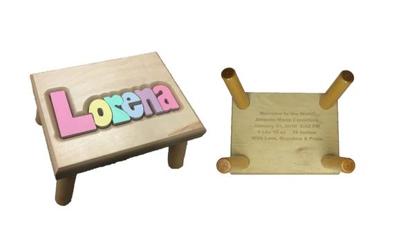 Wooden Children's One-Step Stool With Personalized Name Engraving  Birch | Etsy (US)