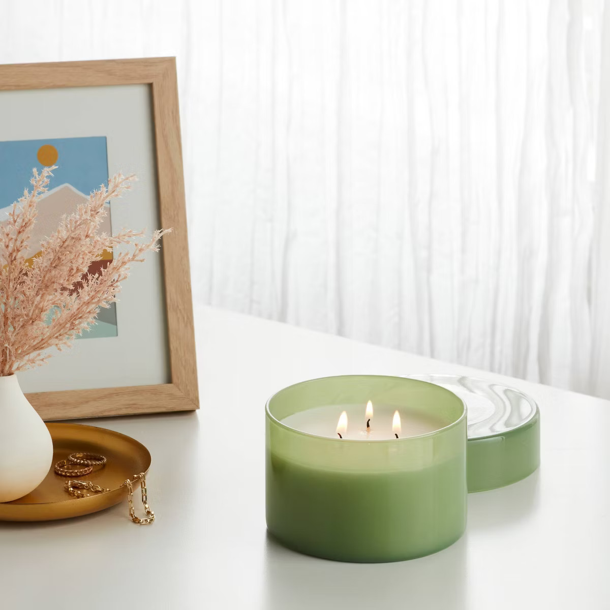3-Wick Glass Jar Candle with Lid Cucumber Chill 11.5oz - Room Essentials™ | Target