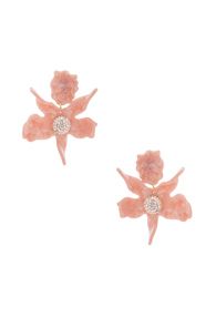 Lele Sadoughi Crystal Lily Earrings in Pink | FWRD 