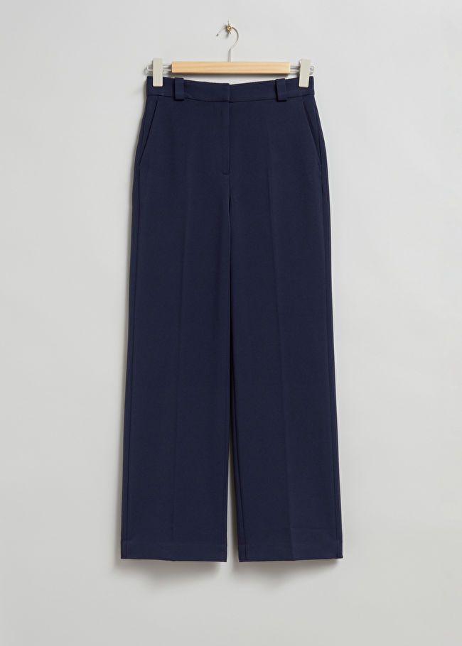 Wide Press Crease Trousers - Navy - & Other Stories NL | & Other Stories (EU + UK)