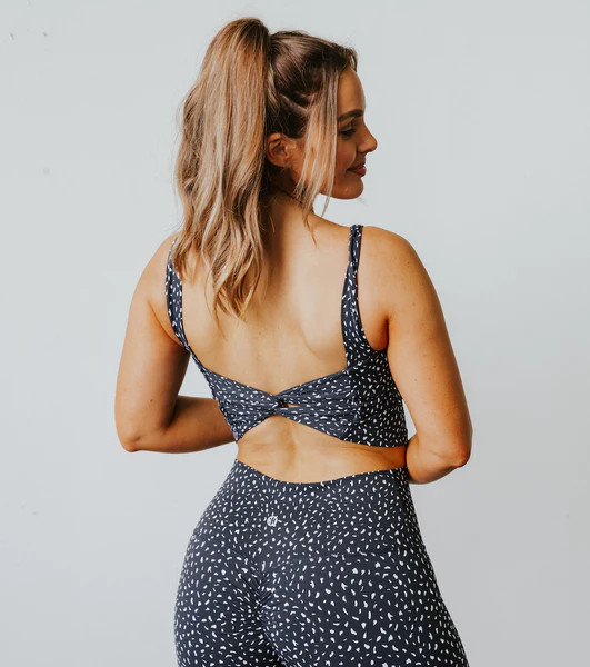 Astoria LUXE IGNITE Sports Crop - Black Speckle | astoria activewear