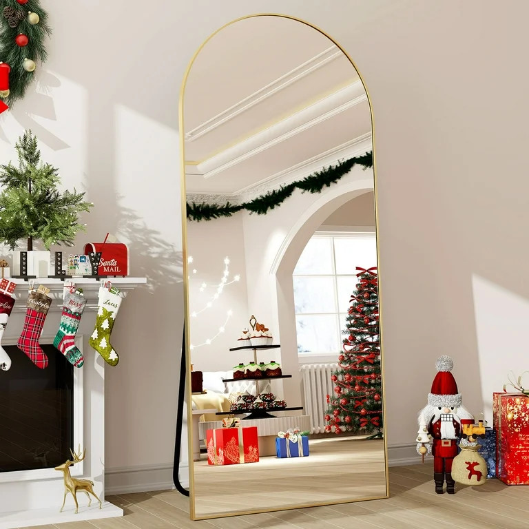 BEAUTYPEAK Full Length Mirror 71"x30" Arched Body Dressing Floor Mirrors for Standing Leaning, Go... | Walmart (US)