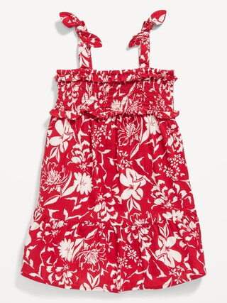 Matching Tie-Shoulder Smocked Tiered Dress for Toddler Girls | Old Navy (US)