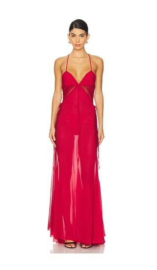 Rox Long Dress in Dark Ruby | Revolve Clothing (Global)