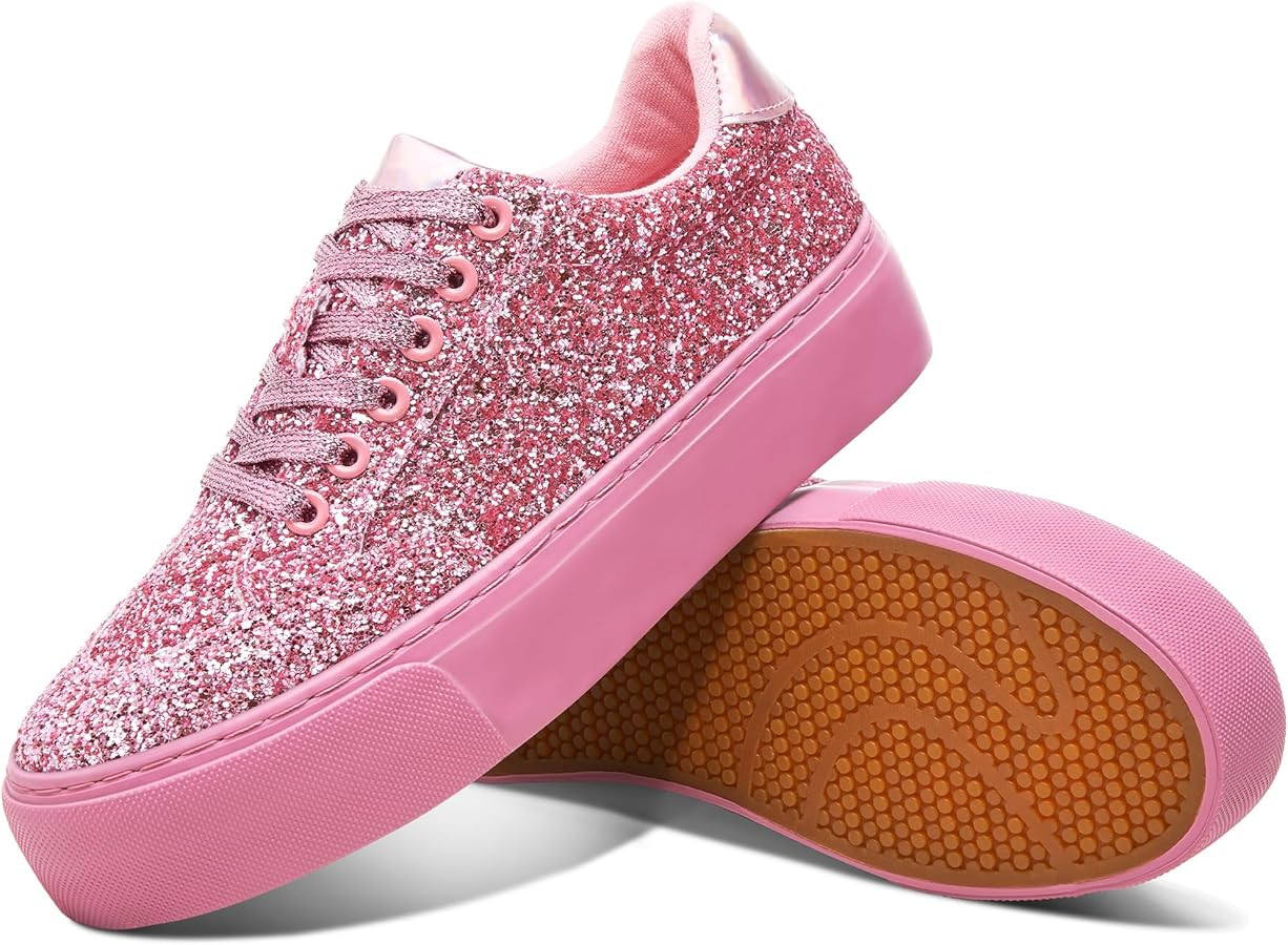 Jeekopeg Glitter Platform Sneakers Women Casual Sequin Sparkly Shoes Bling Thick Sole Walking Sho... | Amazon (US)