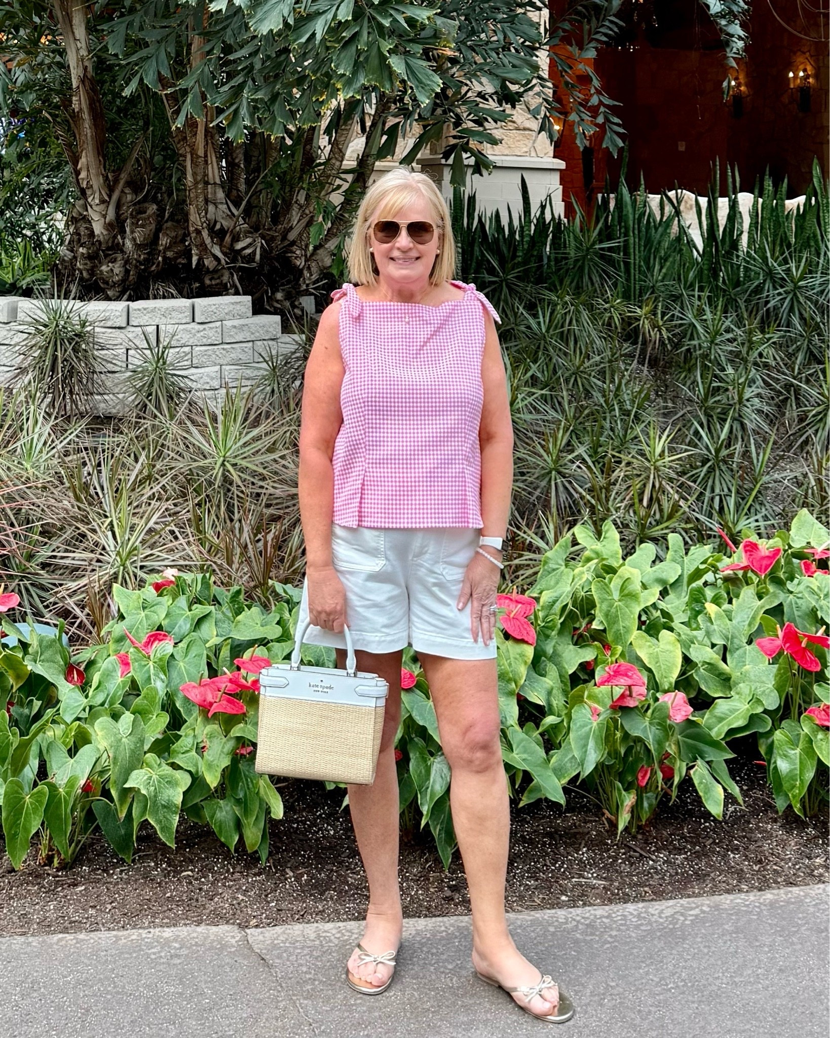 Loving Pink Gingham for Spring & Summer 🌸 The tie shoulder and pleated peplum is so cute.

Summer outfit, gingham top, white shorts

#LTKootd #LTKOver40 #LTKSeasonal