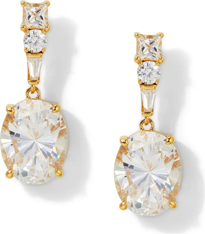 Delphine Oval Cubic Zirconia Drop Earrings | Nordstrom