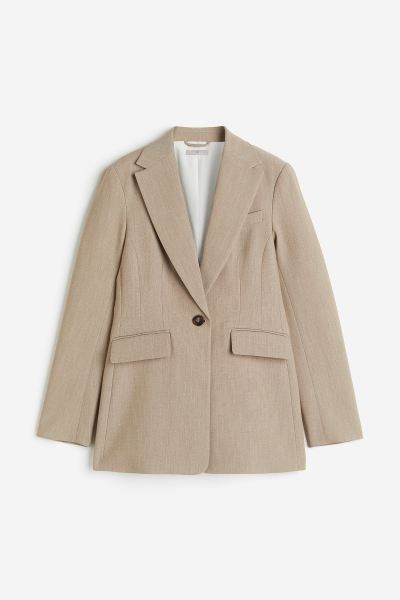 Fitted Blazer - Beige - Ladies | H&M US | H&M (US + CA)