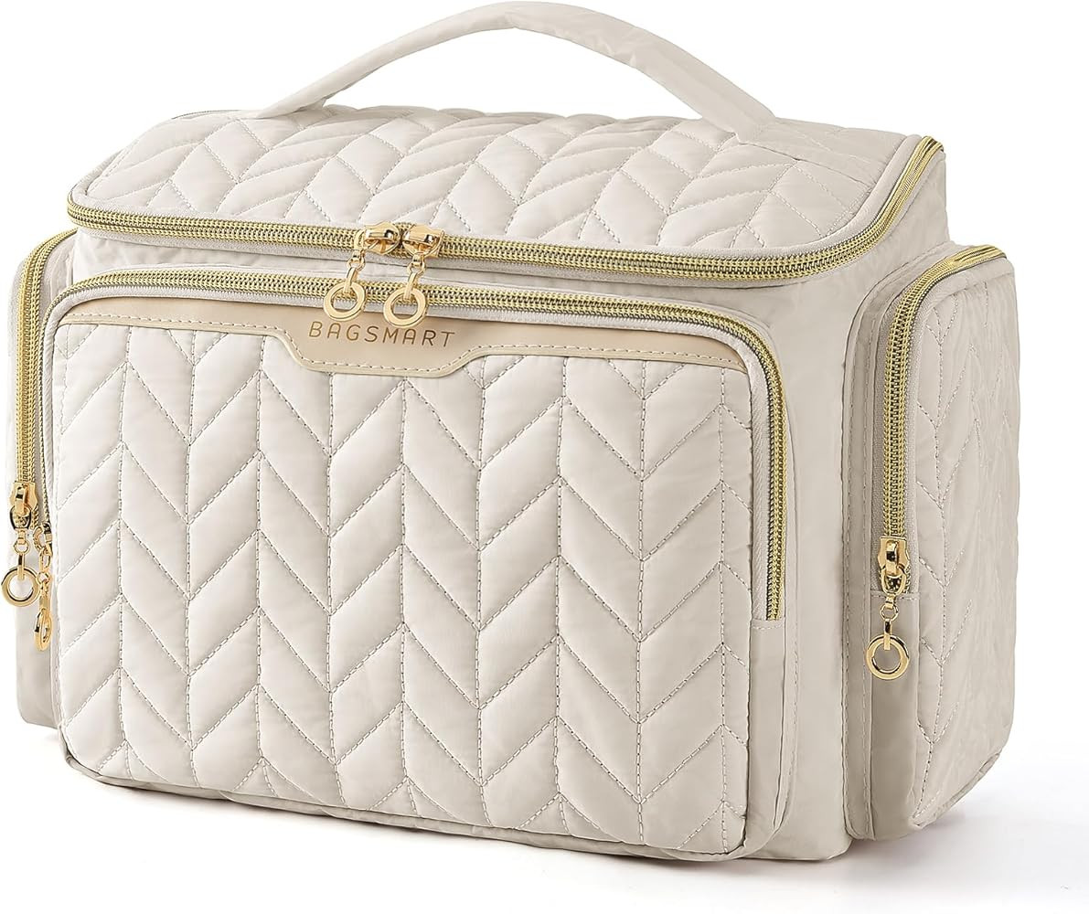 BAGSMART Travel Toiletry Bag, Large Wide-open Travel Bag for Toiletries, Makeup Cosmetic Travel B... | Amazon (US)