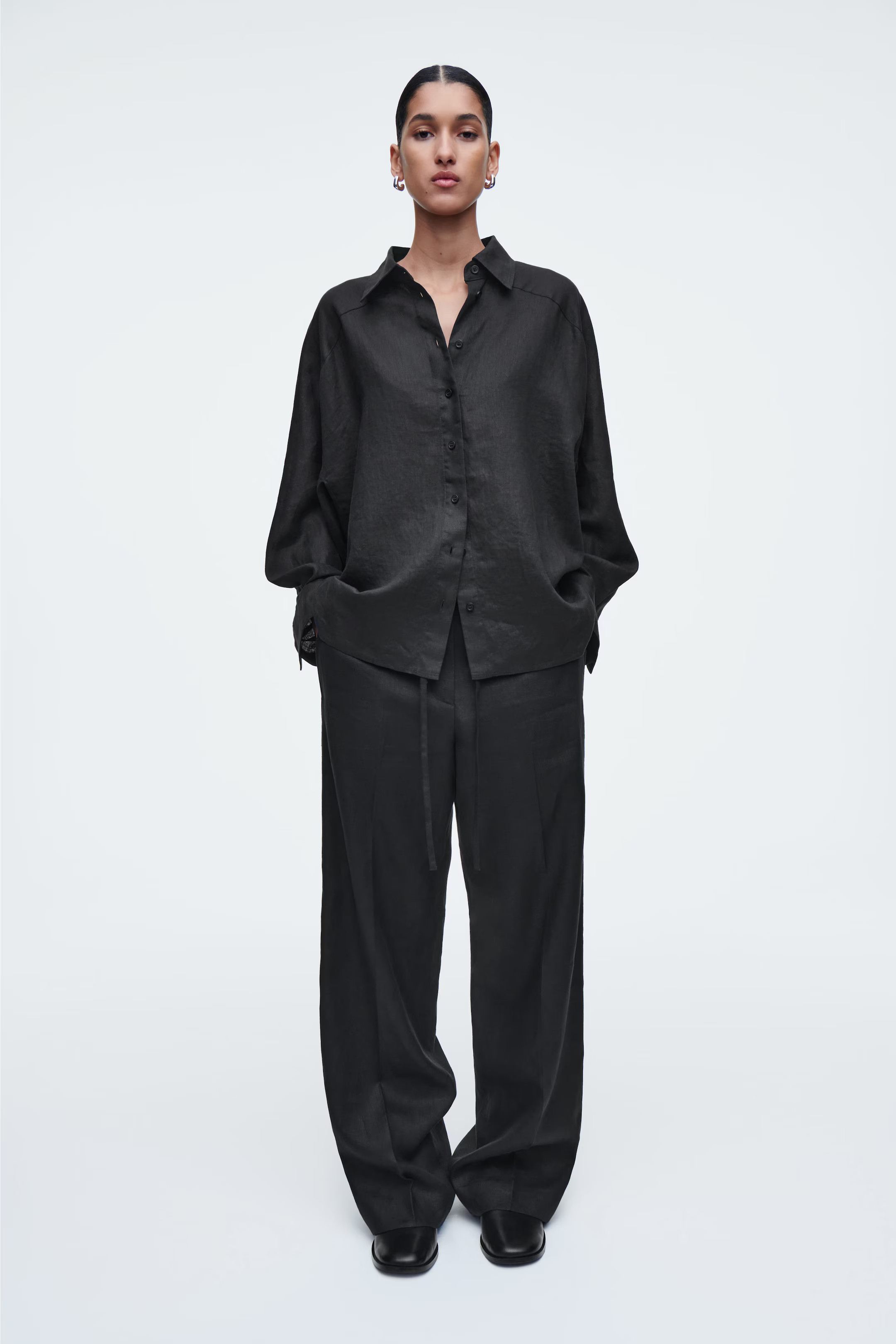 LINEN DRAWSTRING PANTS - BLACK | COS | COS (EU)