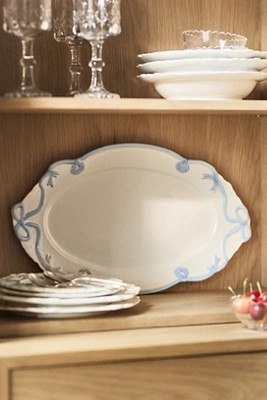 Benedita Bow Ceramic Stoneware Platter | Anthropologie (US)