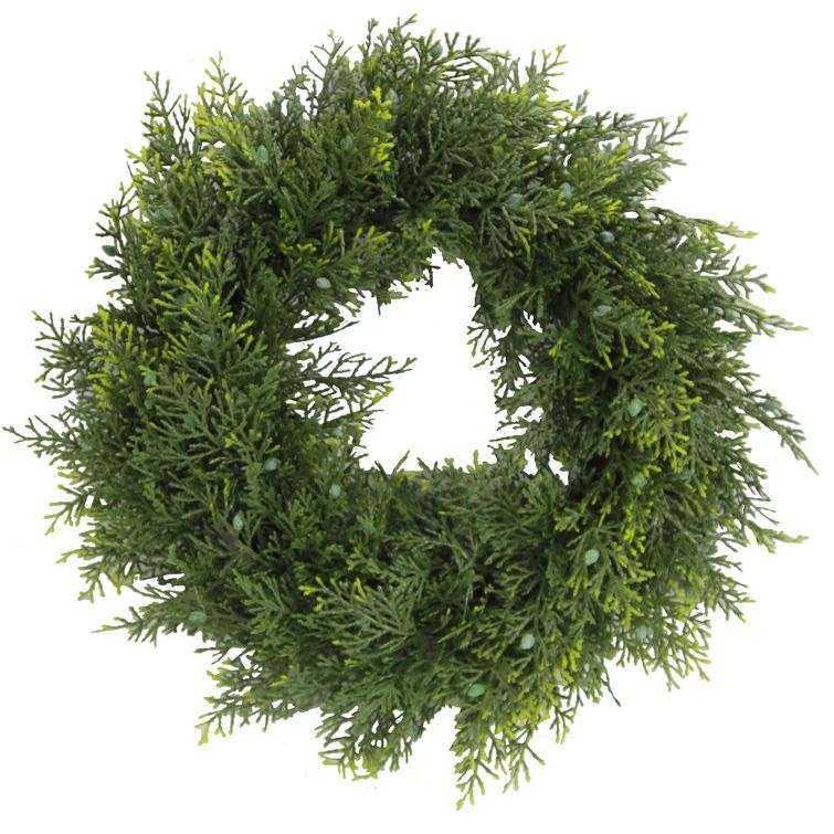 Faux Cedar Polyester 18'' Wreath | Wayfair North America
