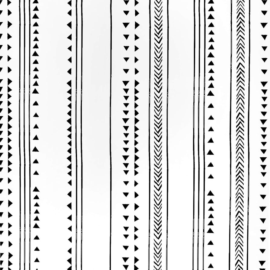 Caltero Modern Triangle Wallpaper 17.7 in x 118 in Triangle Peel and Stick Wallpaper Black White ... | Amazon (US)