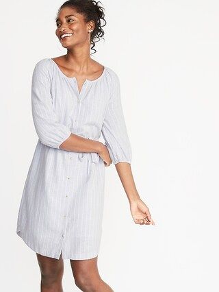 Patterned Tie-Belt Shirt Dress for Women | Old Navy US