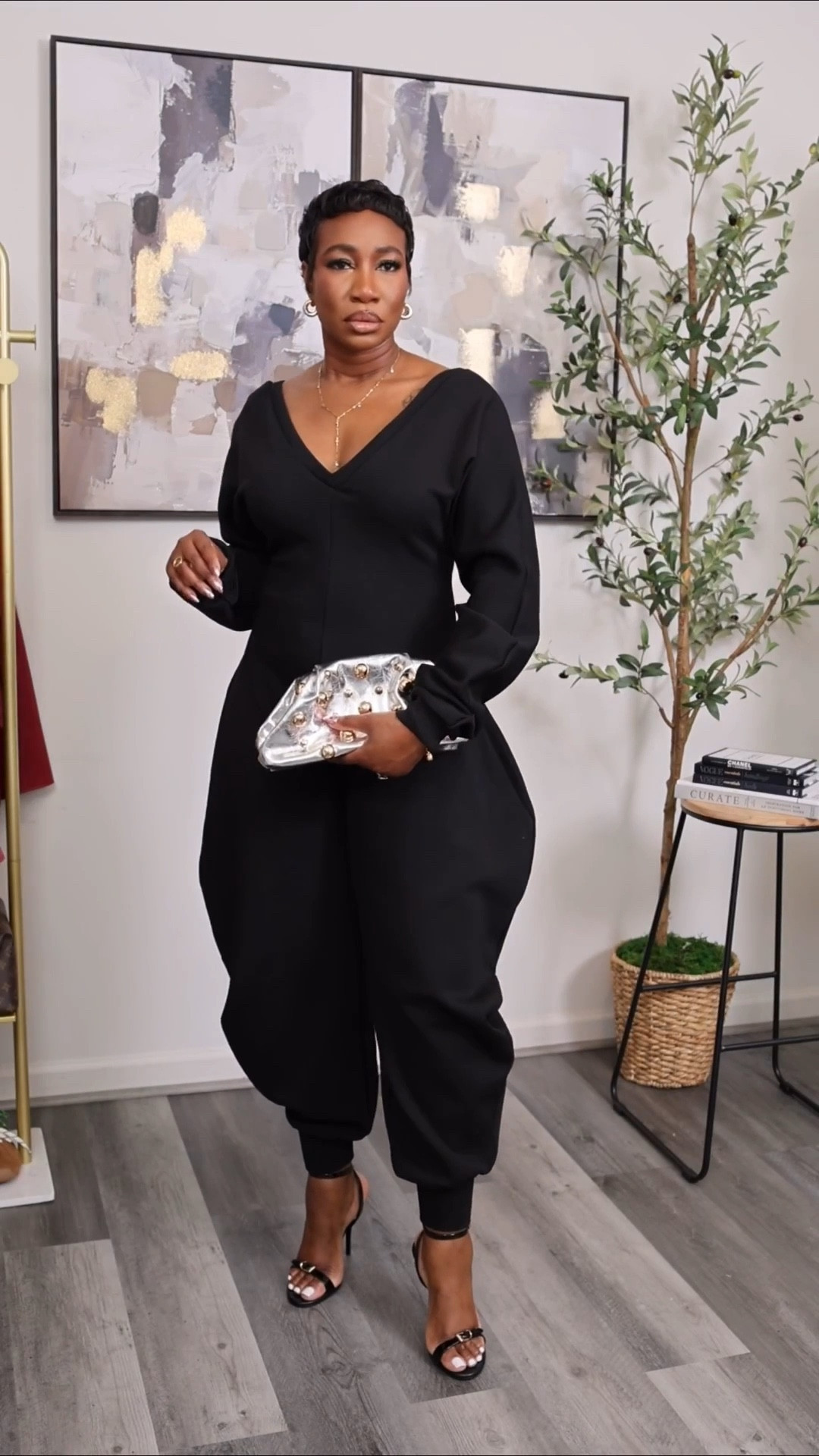 What vibe are you? Dressy or casual? Either way this jumpsuit is versatile enough for both vibe. 
Size medium black jumpsuit
Size large gray jumpsuit
I recommend sticking to your regular size, fabric does have some stretch and very comfy.


#LTKootd #LTKSeasonal #LTKOver40