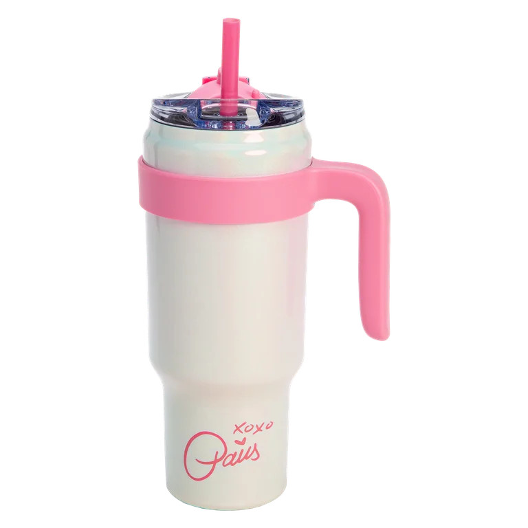 Paris Hilton 40oz Stainless Steel Tumbler with Removable Handle, Reusable Straw, and Lid, Rainbow... | Walmart (US)