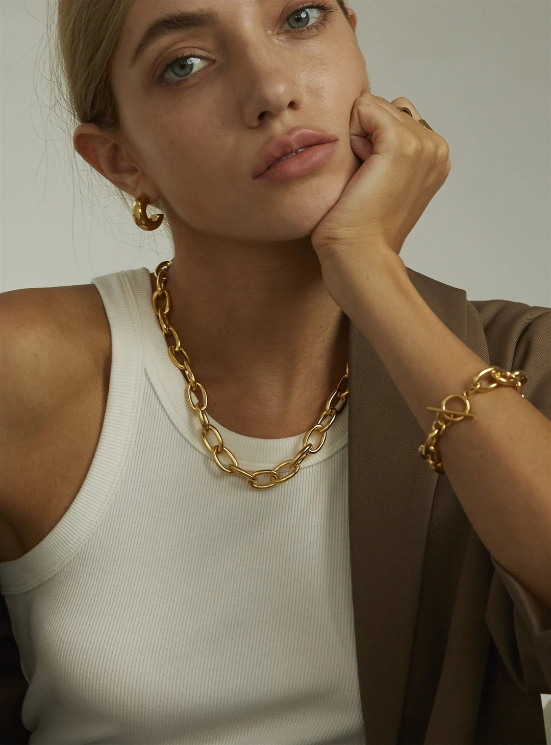 Thick Necklace Choker Necklace Chunky Necklace Minimalist Necklace Chain Necklace Layering Neckla... | Etsy (US)