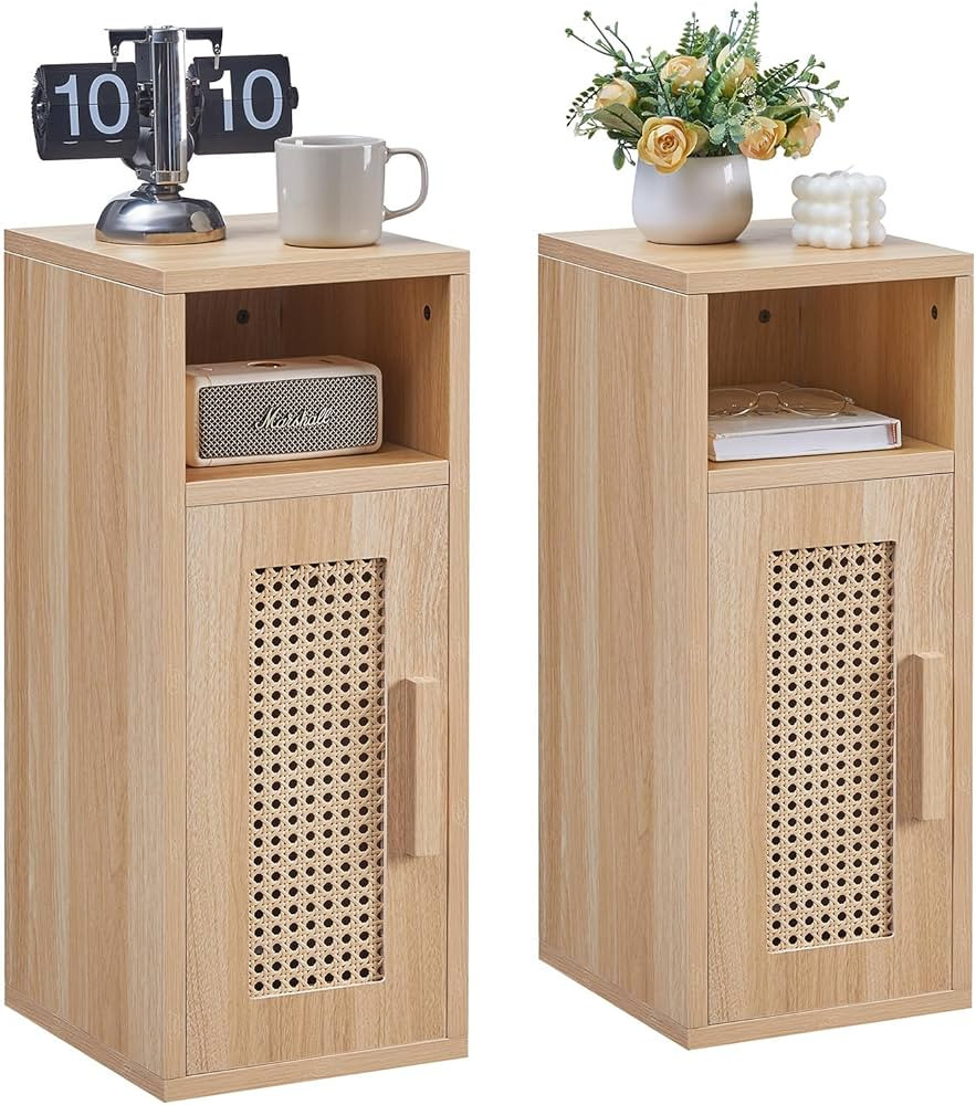 Tables de Chevet Lot de 2, Table de Nuit en Étroite avec 1 Compartiment Ouvert, Table d'appoint ... | Amazon (FR)