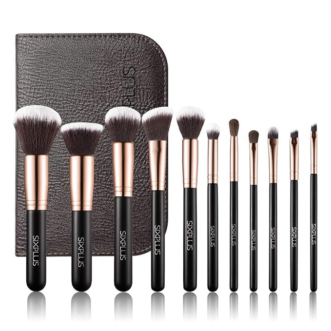 SIXPLUS Makeup Brushes Cosmetics Professional Essential 11-Piece Royal Golden Make Up Brush Set K... | Amazon (US)