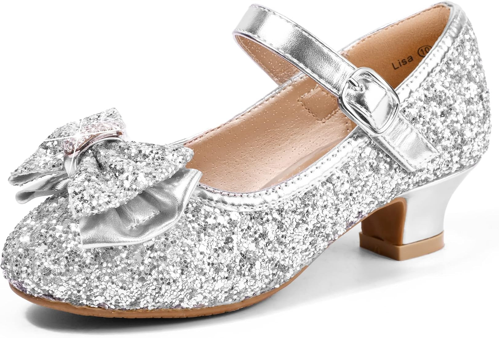 PANDANINJIA Girls Toddler/Little Kid Jada Dress Mary Jane Pumps with Heels Bow Party Wedding Princes | Amazon (US)