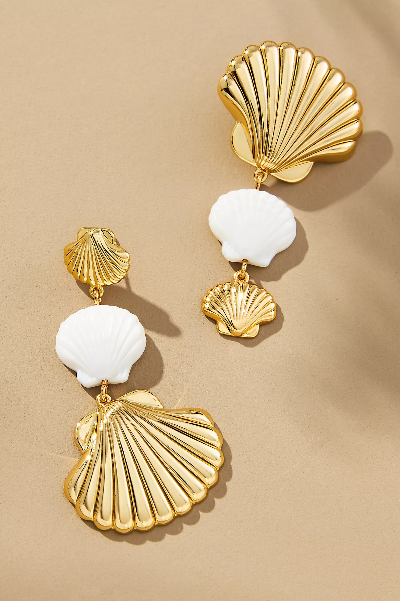 Mignonne Gavigan Bari Triple Shell Drop Earrings | Anthropologie (US)