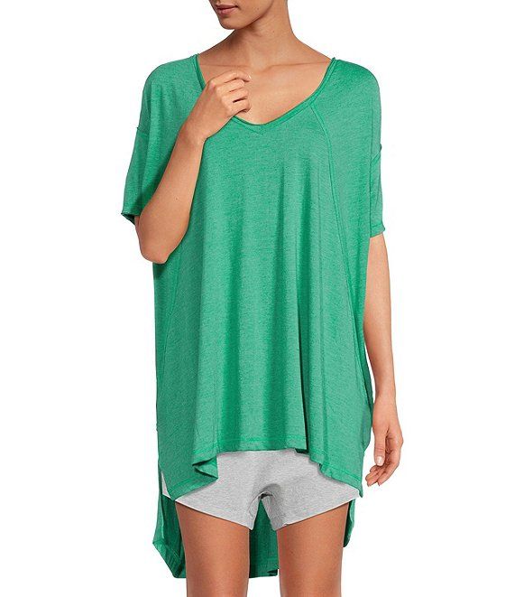 FP Movement City Vibes Oversized Fit V-Neck Short Raglan Sleeve Cotton Blend Tee | Dillard's