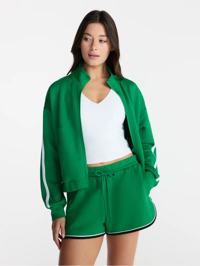 Avia Women's Pique Knit Tennis Jacket, Sizes XS-XXXL - Walmart.com | Walmart (US)