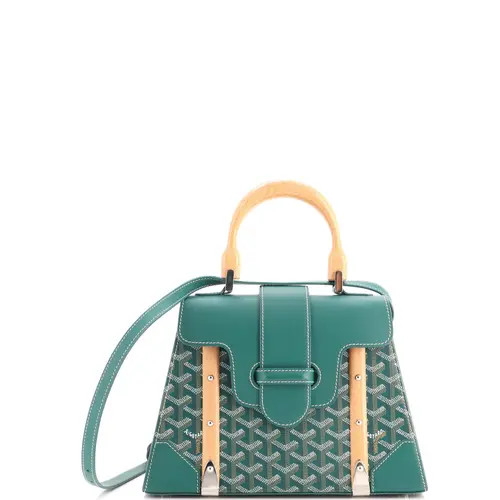 Pre-Owned Goyard Saigon Top Handle Bag Coated Canvas with Leather PM in Green at Nordstrom, Size Small | Nordstrom