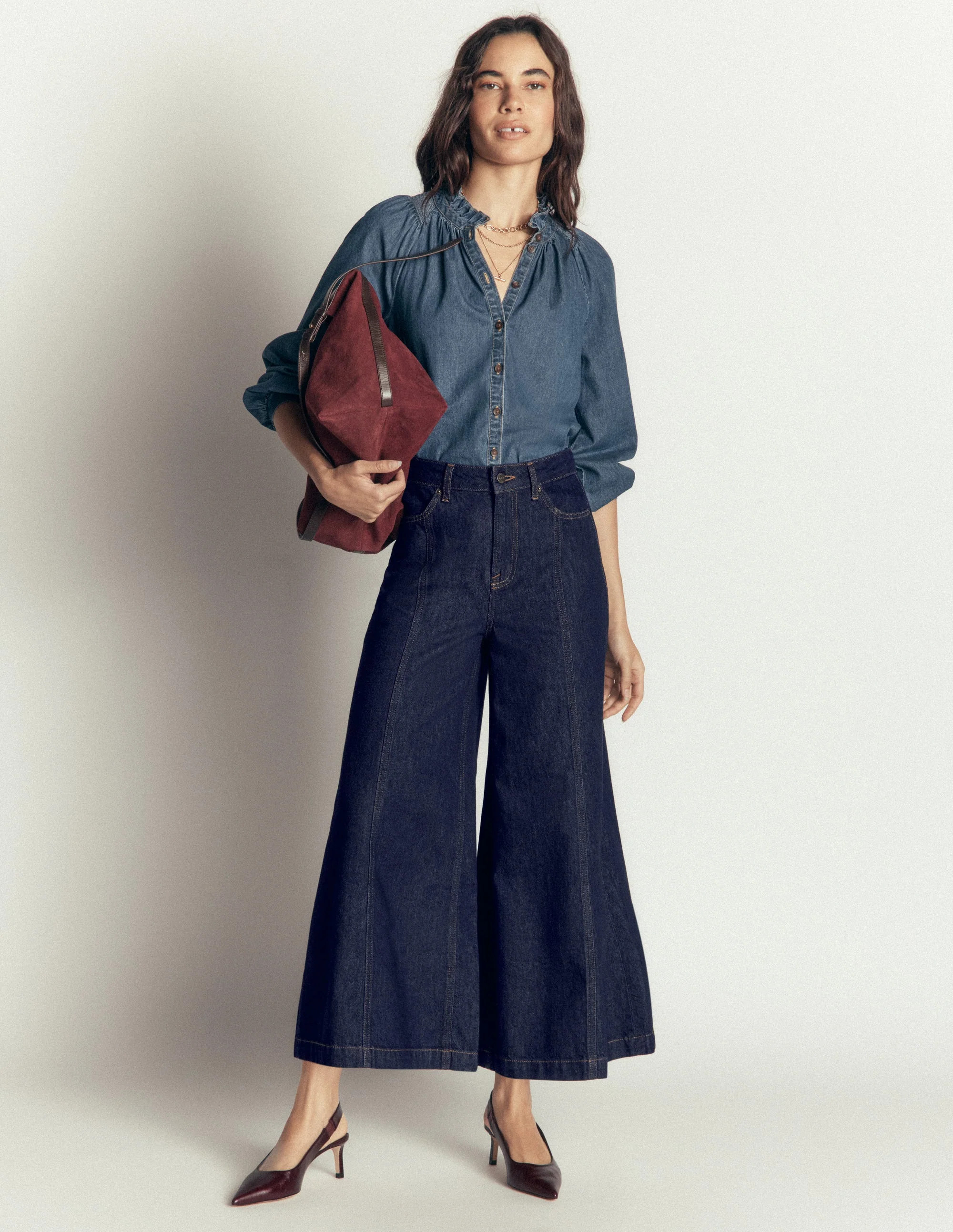 Wide Leg Culotte Jeans-Indigo | Boden (US)