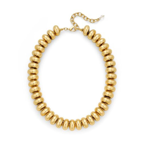 MYCUTEY Chunky Gold Beaded Choker Necklace for Women Trendy Statement Necklace Adjustable Gold Plated Thick Bead Necklace Summer Beach Jewelry Gifts | Amazon (US)