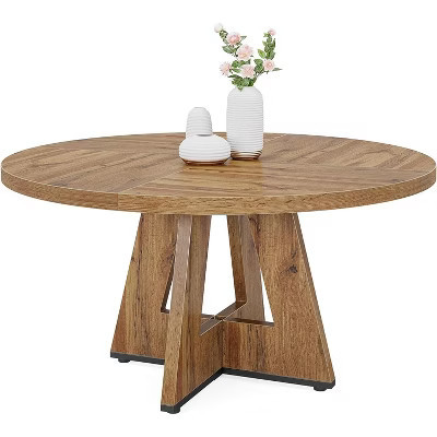 Tribesigns Farmhouse Dining Table, 47 Inch Round Dinner Table for 4 for Dining Room Living Room, Wood | Target