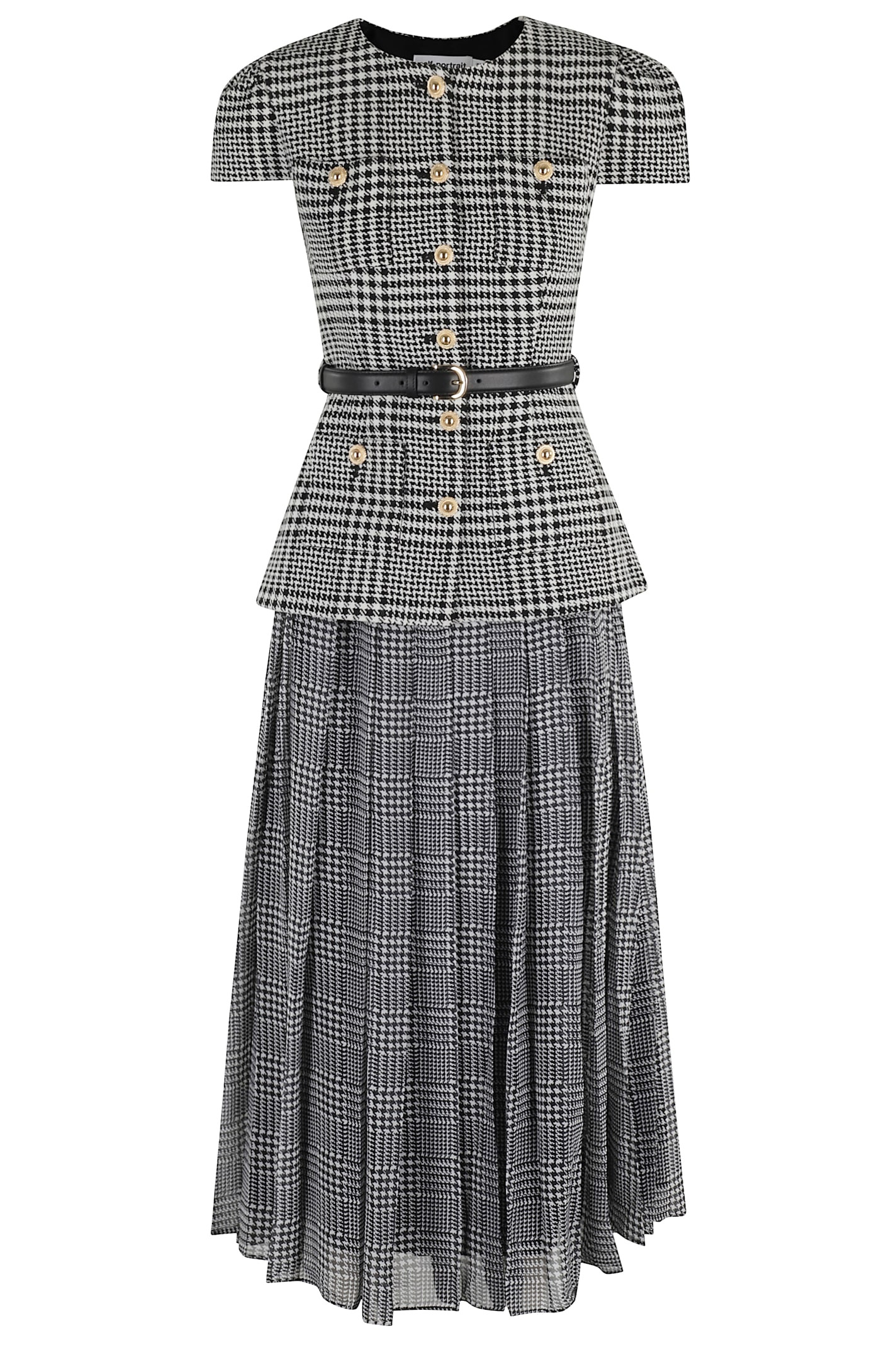 self-portrait Houndstooth Tailored Midi Dress | Italist.com US