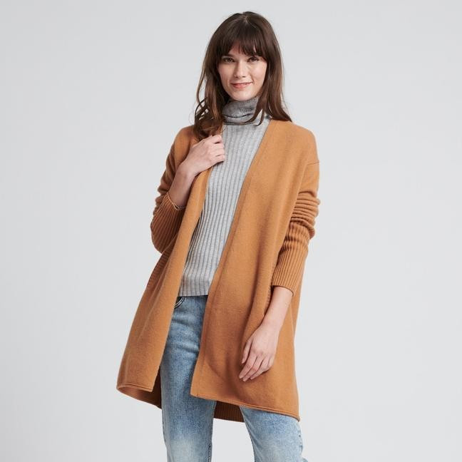 Long Cashmere Cardigan Dark Ginger | Naadam