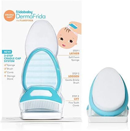 The 3-Step Cradle Cap System by Fridababy | DermaFrida The FlakeFixer | Sponge, Brush, Comb and S... | Amazon (US)