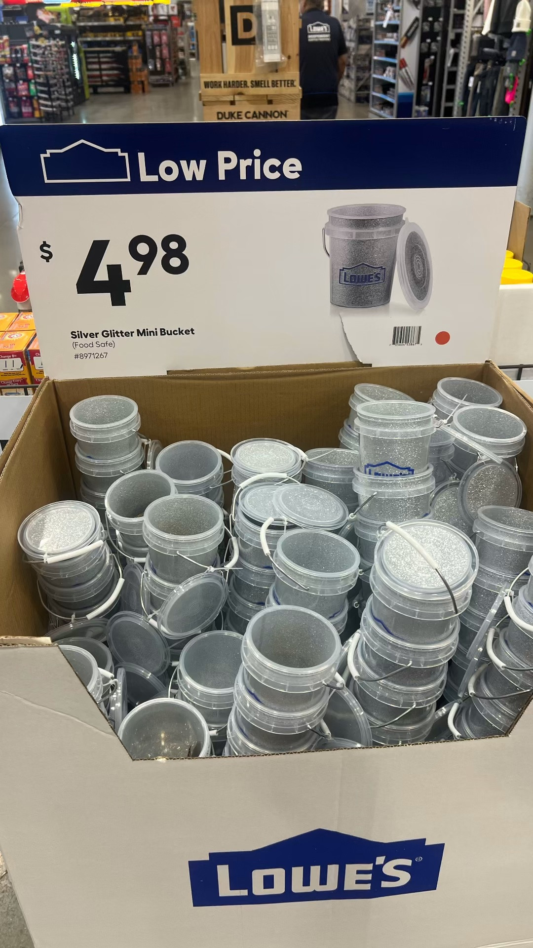 If You’re Wanting ✨….
The new Lowe’s sparkle buckets but prefer without the logo, acetone gently wipes it off (rinse or swipe with a clean towel after).