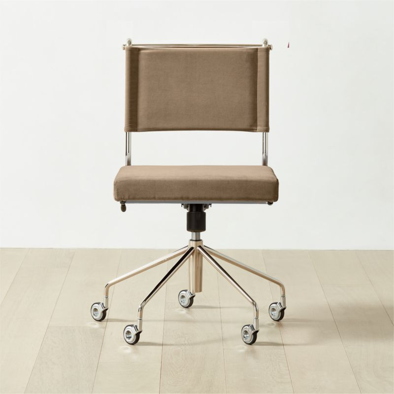 Vicino Modern Beige Velvet Office Chair + Reviews | CB2 | CB2