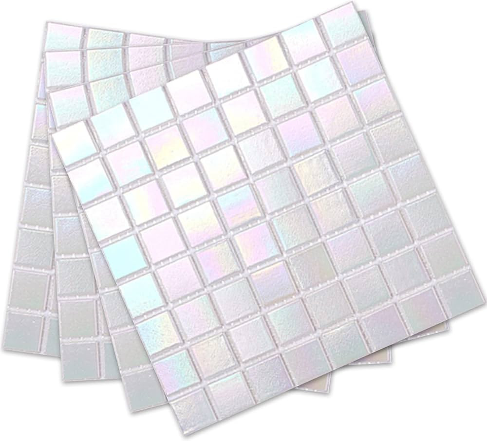 DICOFUN 40-Sheet Rainbow Peel and Stick Backsplash for Kitchen and Bathroom, 6.6" x 6.6" White Gl... | Amazon (US)