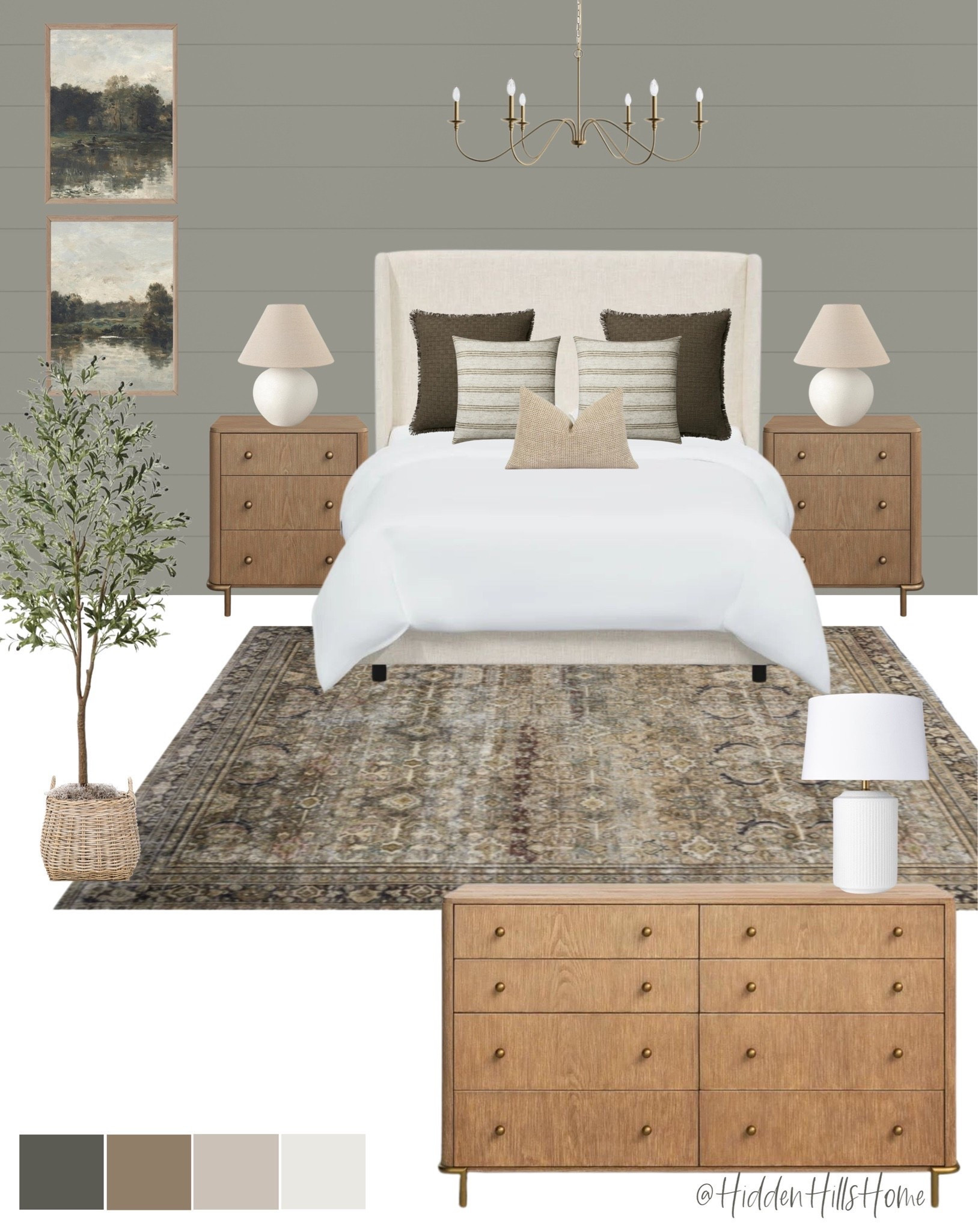 Bedroom decor, bedroom mood board, master bedroom design, home decor ideas #bedroom
Wall color is Link Gray

#LTKHome #LTKSaleAlert