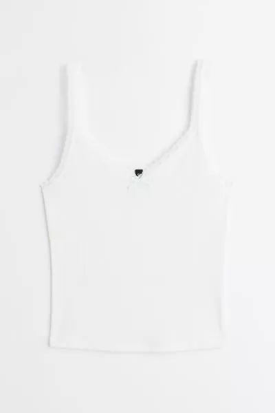 Lace-trimmed Ribbed Tank Top curated on LTK