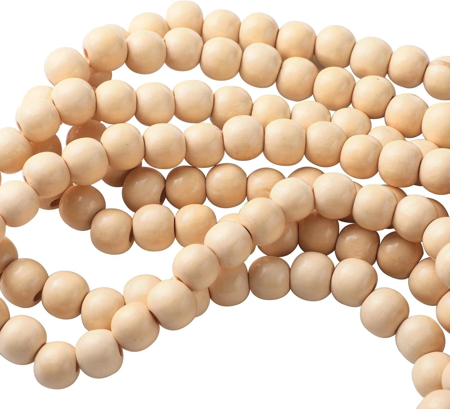 4 Pcs 36 ft Boho Christmas Wood Bead Garland Natural Vintage Wooden Beads Garland Rustic Decorati... | Amazon (US)