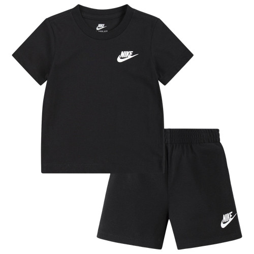 Boys Nike Nike Club LBR Knit Shorts Set - Boys' Toddler Black/White Size 4T | Kids Foot Locker (US)