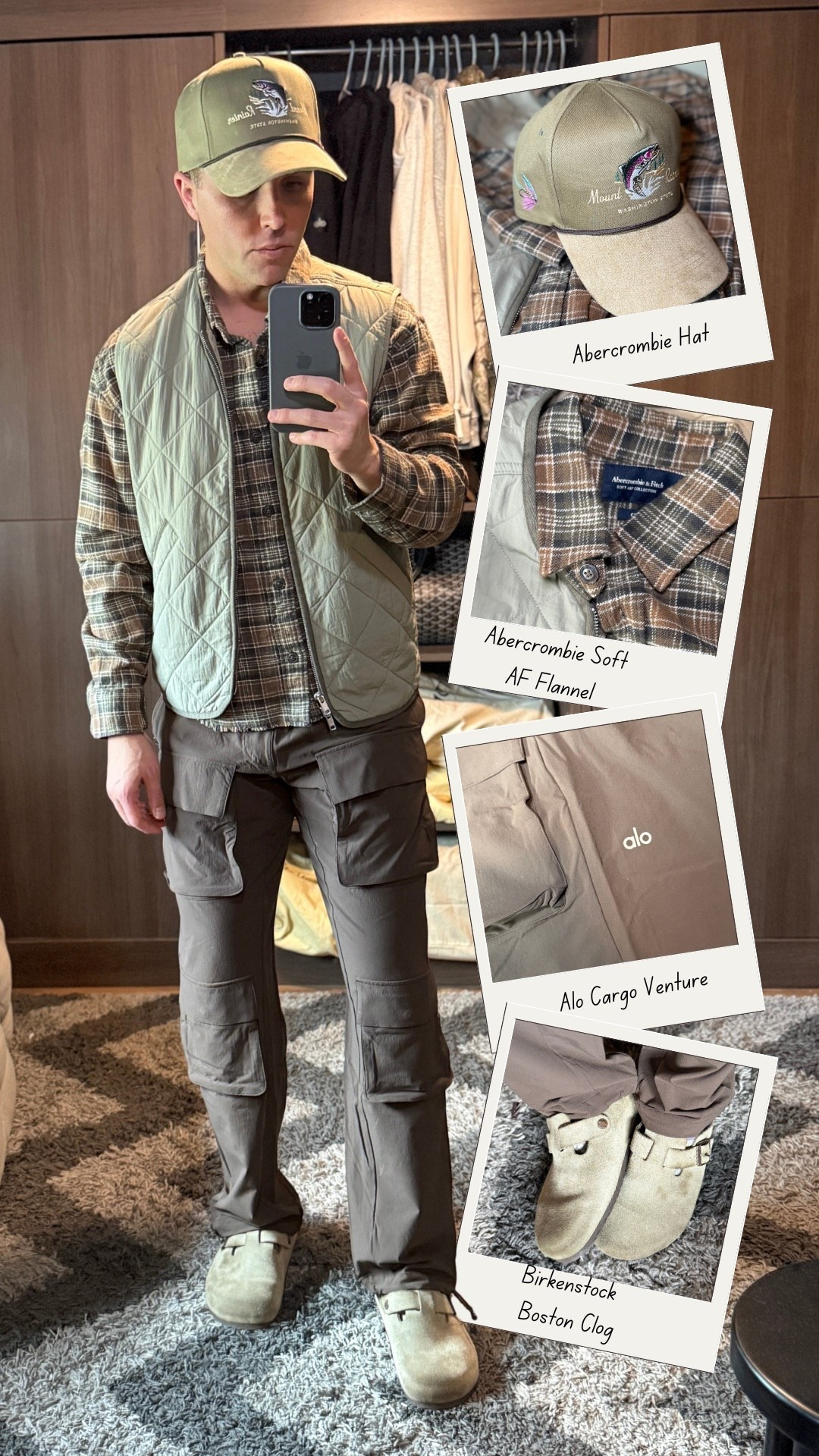 Gone fishin, this is actually so comfortable. The venture cargo Alo pants are perfect to hold everything. Paired with an Abercrombie flannel and vest. Birkenstock Bostons might not be the best decision. But I love this suede hat. Bombas socks to help keep my feet warm. It’s actually the perfect style for spring days, lake trips, or casual weekends. Earth tones and relaxed fits make this one of my favorite casual outfit combinations this season. #fishing #spring #abercrombie #birkenstock #aloyoga #alo

#LTKMens #LTKSpringSale #LTKootd