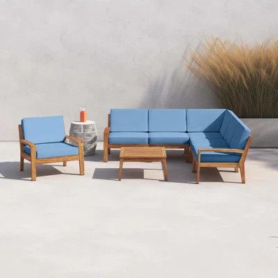 Acacia 5 - Person Modular Patio Conversation Set with Cushions | Wayfair North America