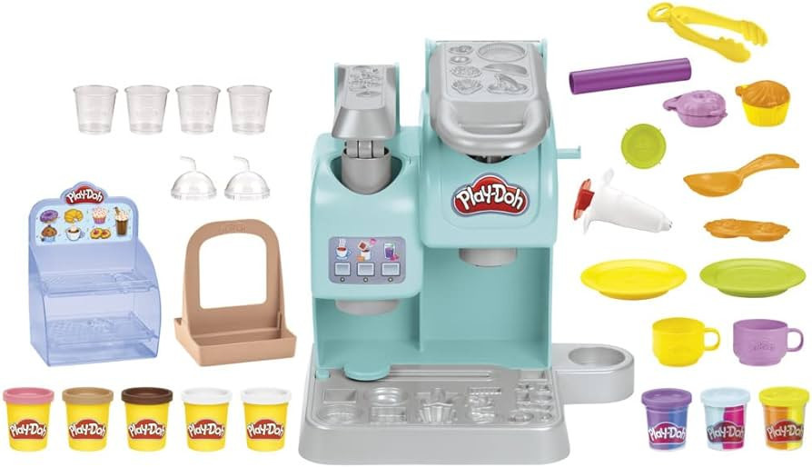 Play-Doh Kitchen Creations Super Colourful Cafe Play Food Coffee Toy with 20 Accessories and 8 Po... | Amazon (US)
