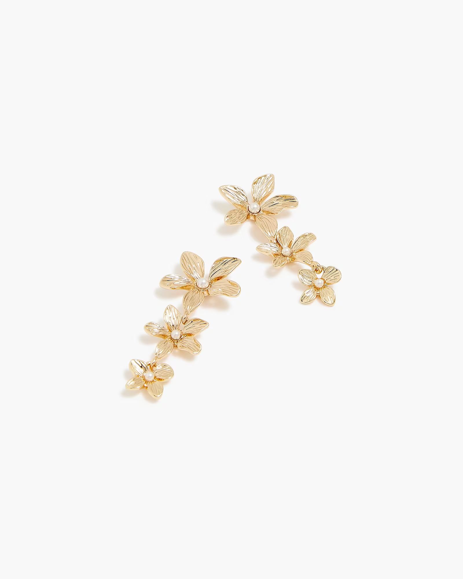 Gold floral drop earrings | J.Crew Factory