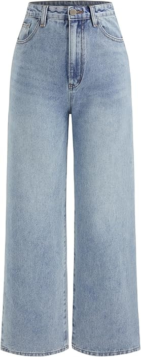 CIDER Jeans rectos lisos unicolor de mezclilla Yoney | Amazon (US)