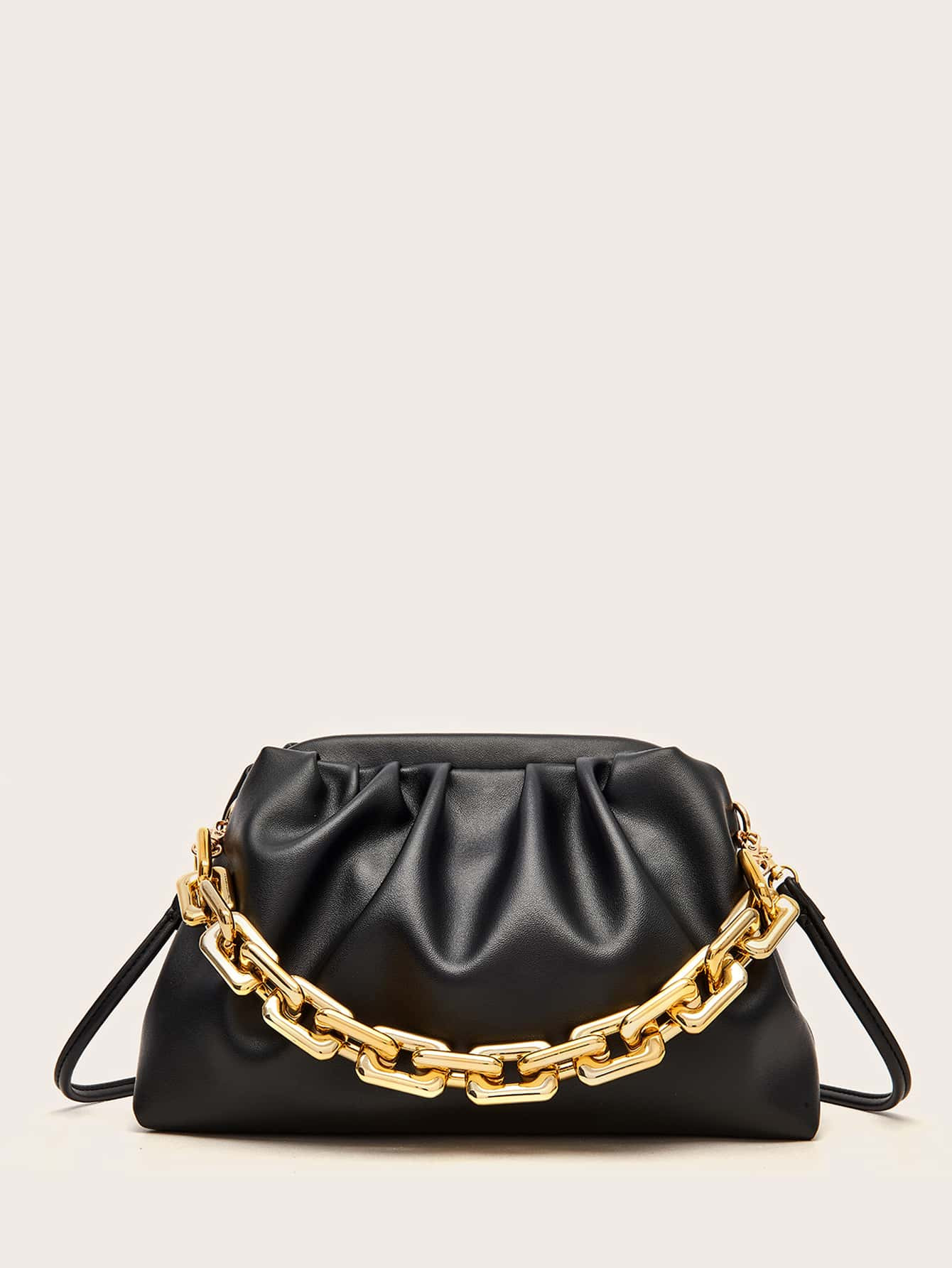 Minimalist Ruched Bag With Chain Handle | SHEIN