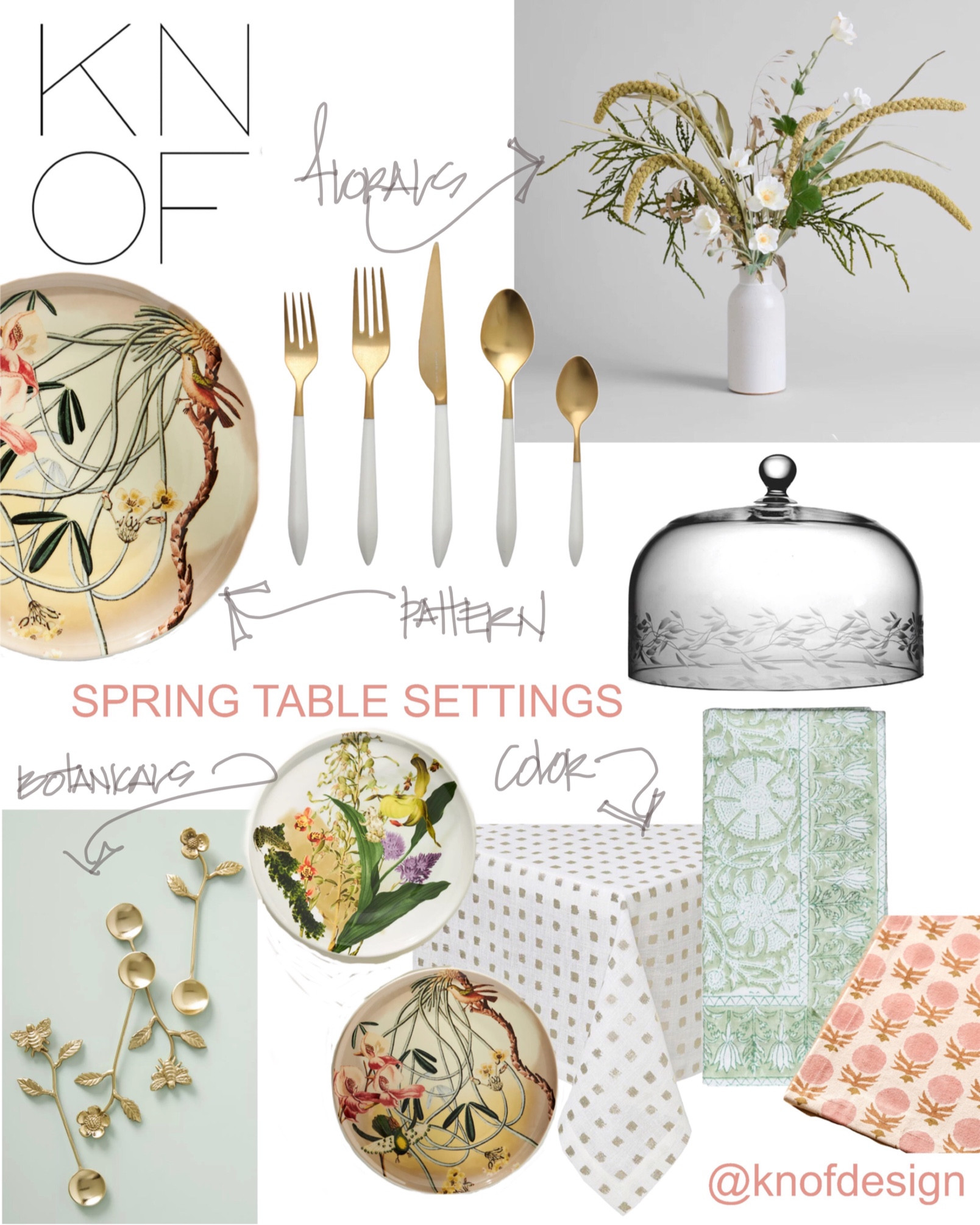 EASTER AND PASSOVER TABLE SETTING IDEAS | Add some spring florals, color, pattern, and botanicals to your table setting to bring some spring renewal!! @knofdesign #springtable #eastertable #passovertable

#LTKSeasonal #LTKhome #LTKFind