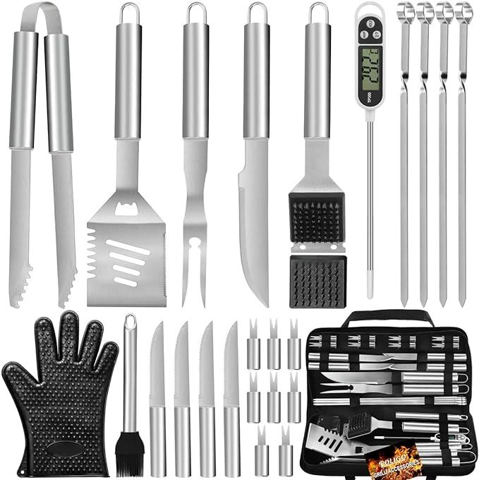 POLIGO 26PCS BBQ Grill Accessories for Outdoor Grill Set Stainless Steel Camping BBQ Tools Grilli... | Amazon (US)